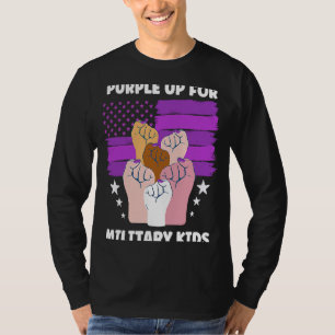 Camiseta Crianças do Dia de Roxo Militar Menino H