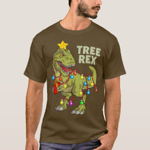 Camiseta Crianças do Dinossauro do Natal Meninos das Luzes