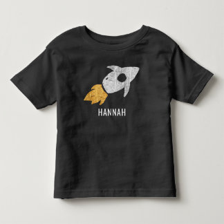 Camiseta Crianças do Espaço Exterior do Foguete Dourado Per