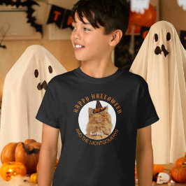 Camiseta Crianças do Festa de Halloween do Gato do Pet Pers