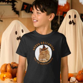 Camiseta Crianças do Festa de Halloween do Gato do Pet Pers