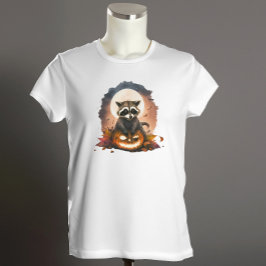 Camiseta Crianças do Halloween de Watercolor Raccoon