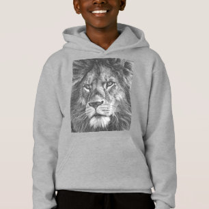 Camiseta Crianças do Impressão da frente do Leão de animais