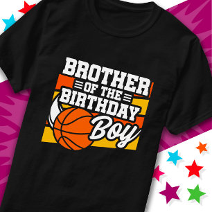 Camiseta Crianças do Partido de Basquete Irmão do Aniversár