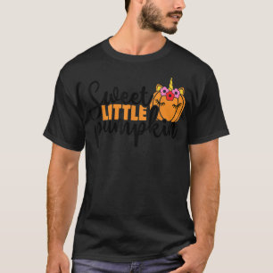 Camiseta Crianças Doce Pequena Pumpkin Spice Cai Folhas out