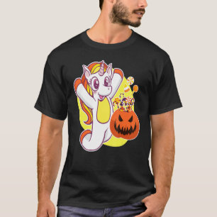 Camiseta Crianças Doces Corn Unicórnio Garotas Halloween