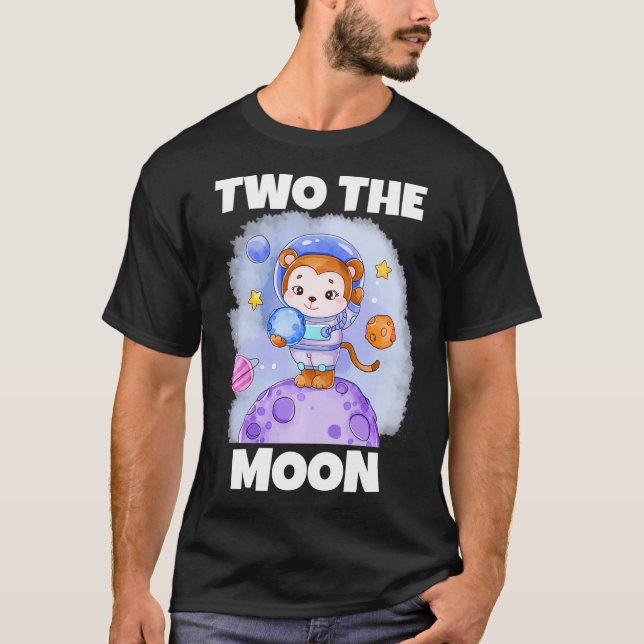 Camiseta Crianças Dois O Teto do segundo aniversário Moon T (Frente)