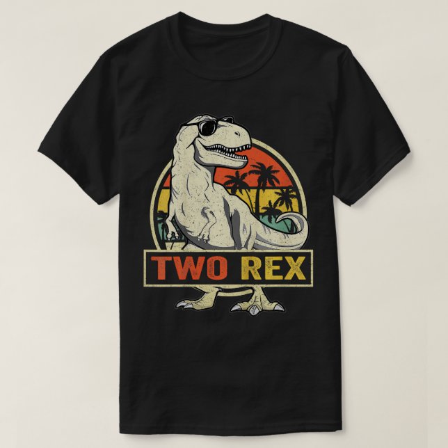 Camiseta Crianças Dois segundos aniversários Rex Presentes  (Frente do Design)