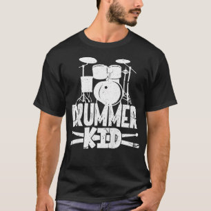 Camiseta Crianças Drummer Crianças Engraçado Tambor de Arre