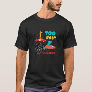 Camiseta Crianças Duas Rápidas 8 Curiosas Corridas 8 Menino