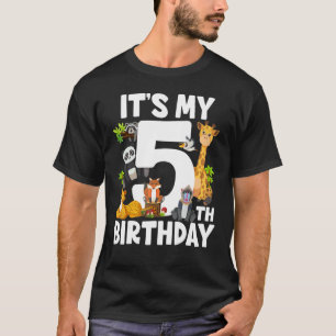 Camiseta Crianças É a minha 5 Aniversário Selva Safari 5 an