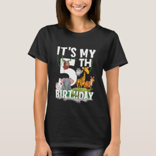 Camiseta Crianças É a minha 5 Aniversário Selva Safari 5 an