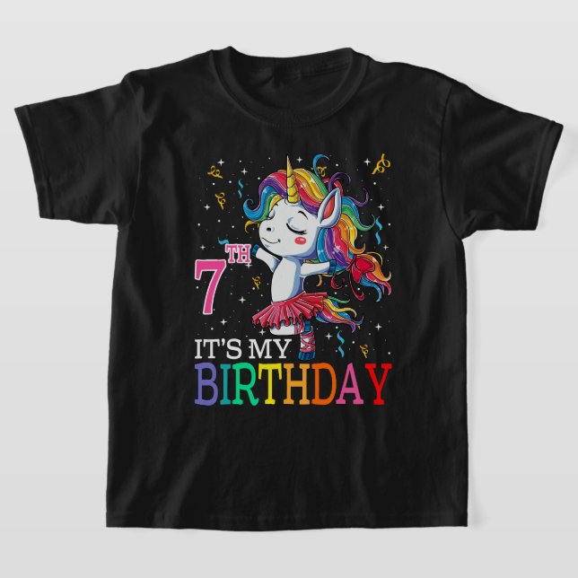Camiseta Crianças É a minha 7 de Aniversário do Unicórnio d (Postura )