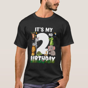 Camiseta Crianças É a minha selva de zoológico segundo aniv