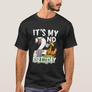 Camiseta Crianças É a minha selva de zoológico segundo aniv