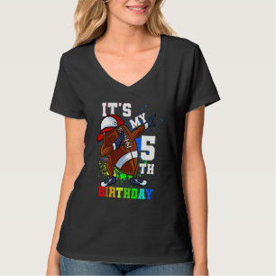 Camiseta Crianças É Meu 5º Aniversário 5 Anos Dabbing Futeb