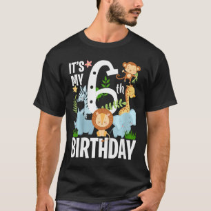 Camiseta Crianças É Meu 6 Aniversário Da Selva Tema Safari