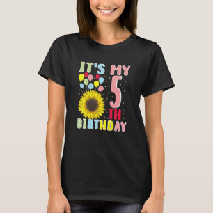 Camiseta Crianças É meu aniversário de 5, Sunflower, 5 anos
