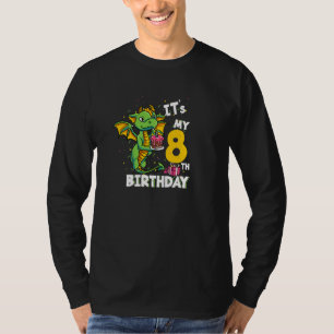 Camiseta Crianças é meu aniversário de 8 anos, Dragão Birth