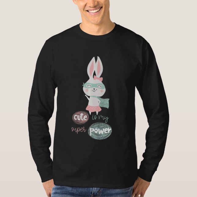 Camiseta Crianças É Meu Coelho Super Poder (Frente)