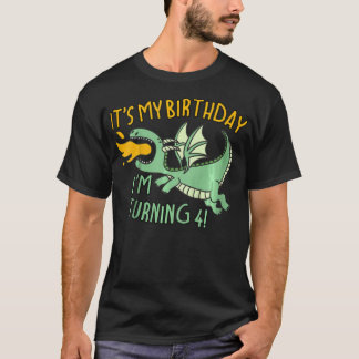 Camiseta Crianças É Meu Dragão De Aniversário Para Crianças
