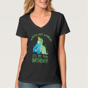 Camiseta Crianças É meu quarto aniversário de 4 anos 4 anos