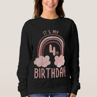 Camiseta Crianças é meu quarto aniversário de 4 anos quarto