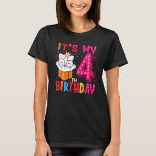 Camiseta Crianças É meu quarto aniversário para os 4 anos