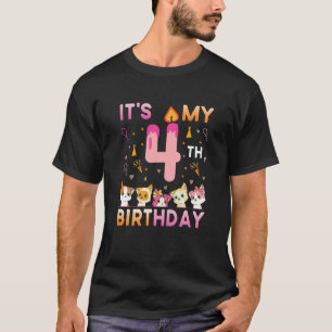 Camiseta Crianças É meu quarto aniversário para os 4 anos