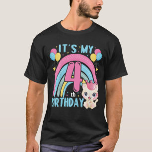 Camiseta Crianças É meu quarto aniversário para os 4 anos