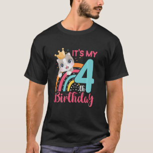 Camiseta Crianças É meu quarto aniversário para os 4 anos