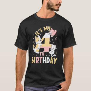 Camiseta Crianças É meu quarto aniversário para os 4 anos