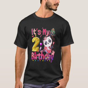 Camiseta Crianças É Minha Garota De Aniversário Panda Menin