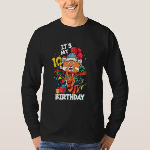 Camiseta Crianças É O Meu 10º Aniversário, 10 Anos, Panda V