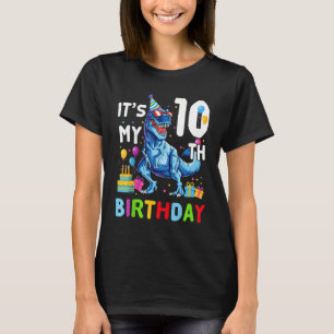 Camiseta Crianças É o meu 10º Aniversário Feliz 10 Anos Din