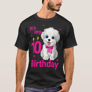 Camiseta Crianças É o meu 10º Cachorro de Aniversário com 1