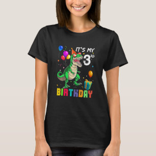 Camiseta Crianças É o meu 3º aniversário Dinossauro Rex 3 a