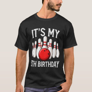 Camiseta Crianças É o meu 5 Aniversário Boliche Bowler 5 an