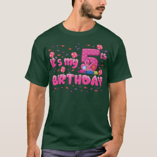 Camiseta Crianças É o meu 5 Aniversário Bonbons 5 anos