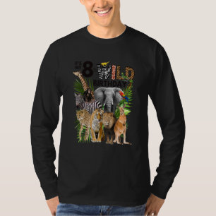 Camiseta Crianças É o meu 8º Jardim Selvagem do Zoo de Anim