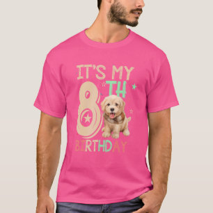 Camiseta Crianças É o meu 8º Tema do Cachorro de Aniversári