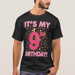 Camiseta Crianças É o meu 9º Aniversário Doces Bonbons 9 An