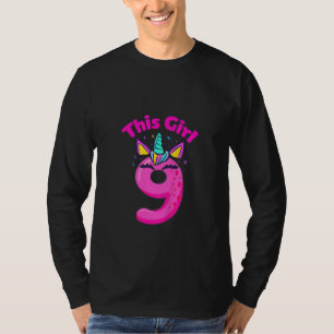 Camiseta Crianças É o meu 9º aniversário Feliz Unicor de 9 