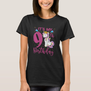 Camiseta Crianças, é o meu 9º Aniversário, Unicórnio, 9 ano