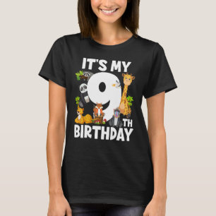 Camiseta Crianças É o meu 9º Aniversário Zoo Selva Safari 9