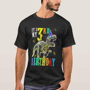 Camiseta Crianças É o meu aniversário de 3 anos Feliz Dinos