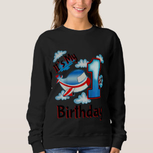 Camiseta Crianças É o meu avião de aniversário primeiro ani