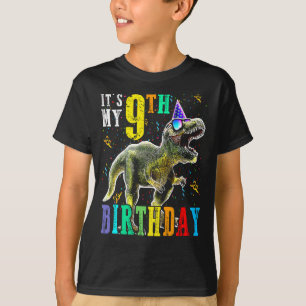 Camiseta Crianças É o meu nono aniversário Feliz 9 Anos Din