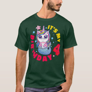 Camiseta Crianças é o meu quarto aniversário feliz 4 anos