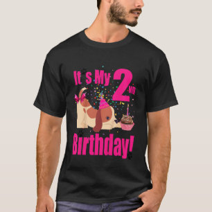 Camiseta Crianças É o meu segundo aniversário Cachorro T